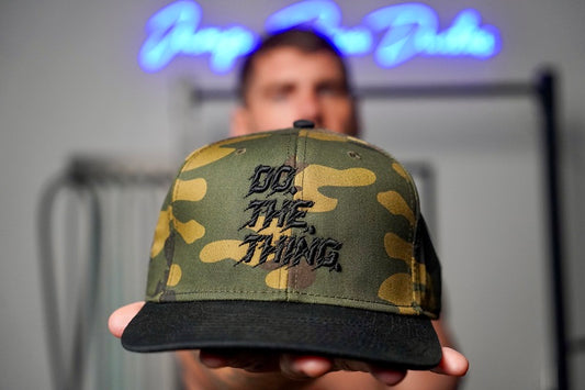 "DO THE THING" HAT - CAMO WITH BLACK LOGO